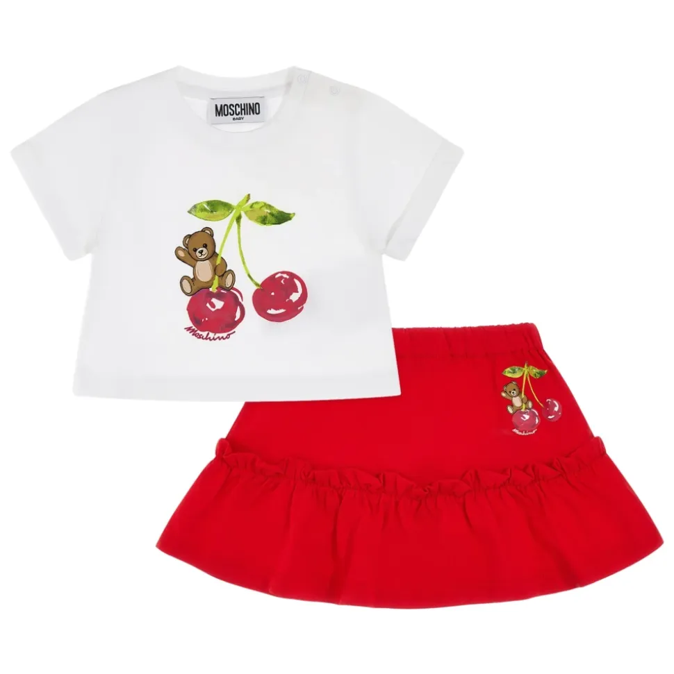 Cherry Teddy Bear Skirt Set