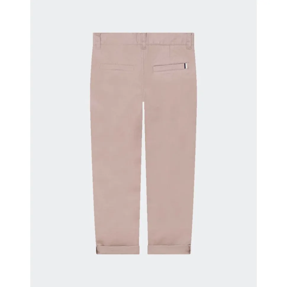 Chino bukser i ensfarget med stretch