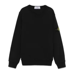 Compass Motif Ribbestrikket Sweatshirt
