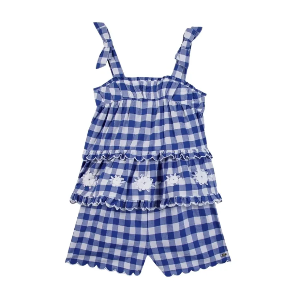 Completo i bomull med ruter, med culotte og tanktopp