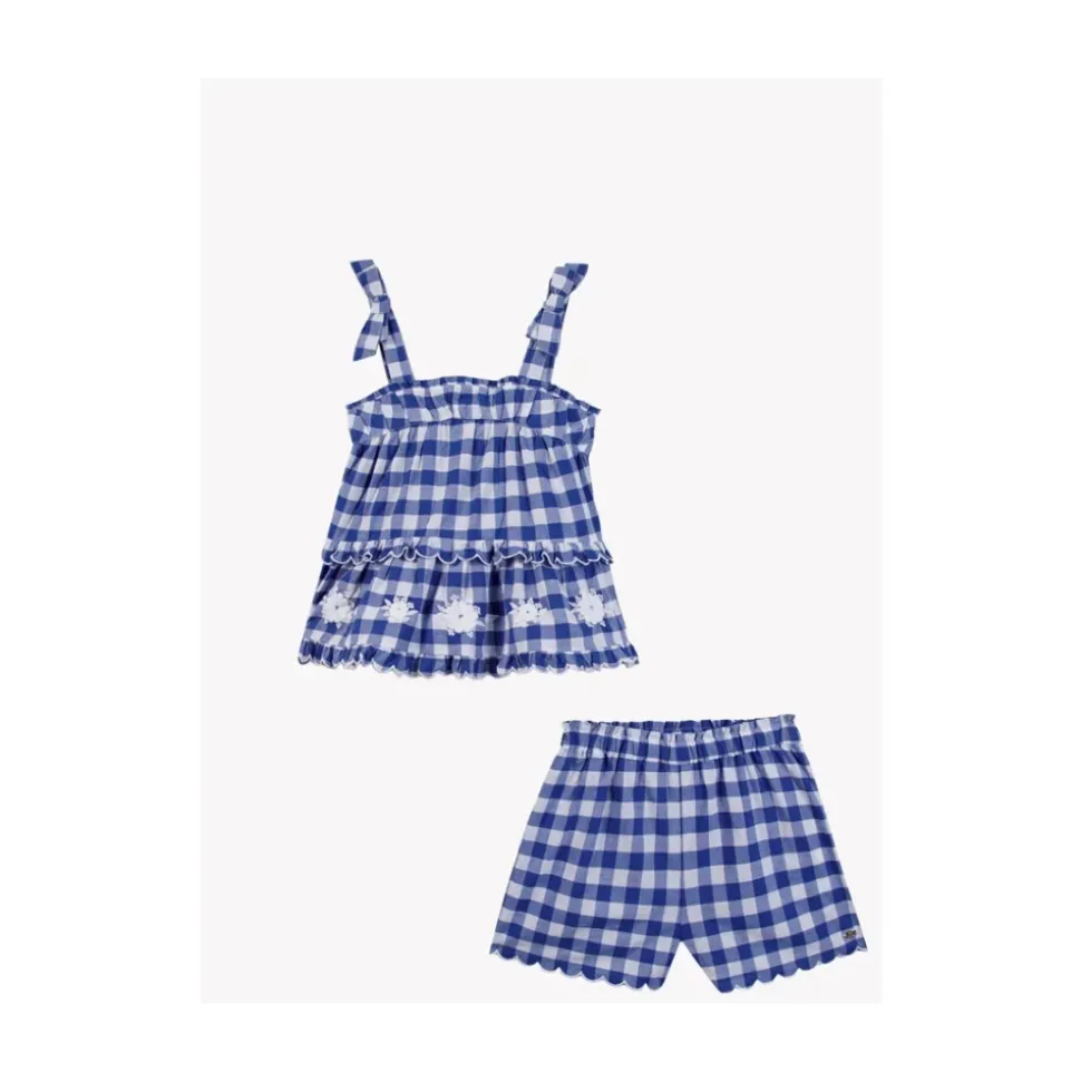 Completo i bomull med ruter, med culotte og tanktopp