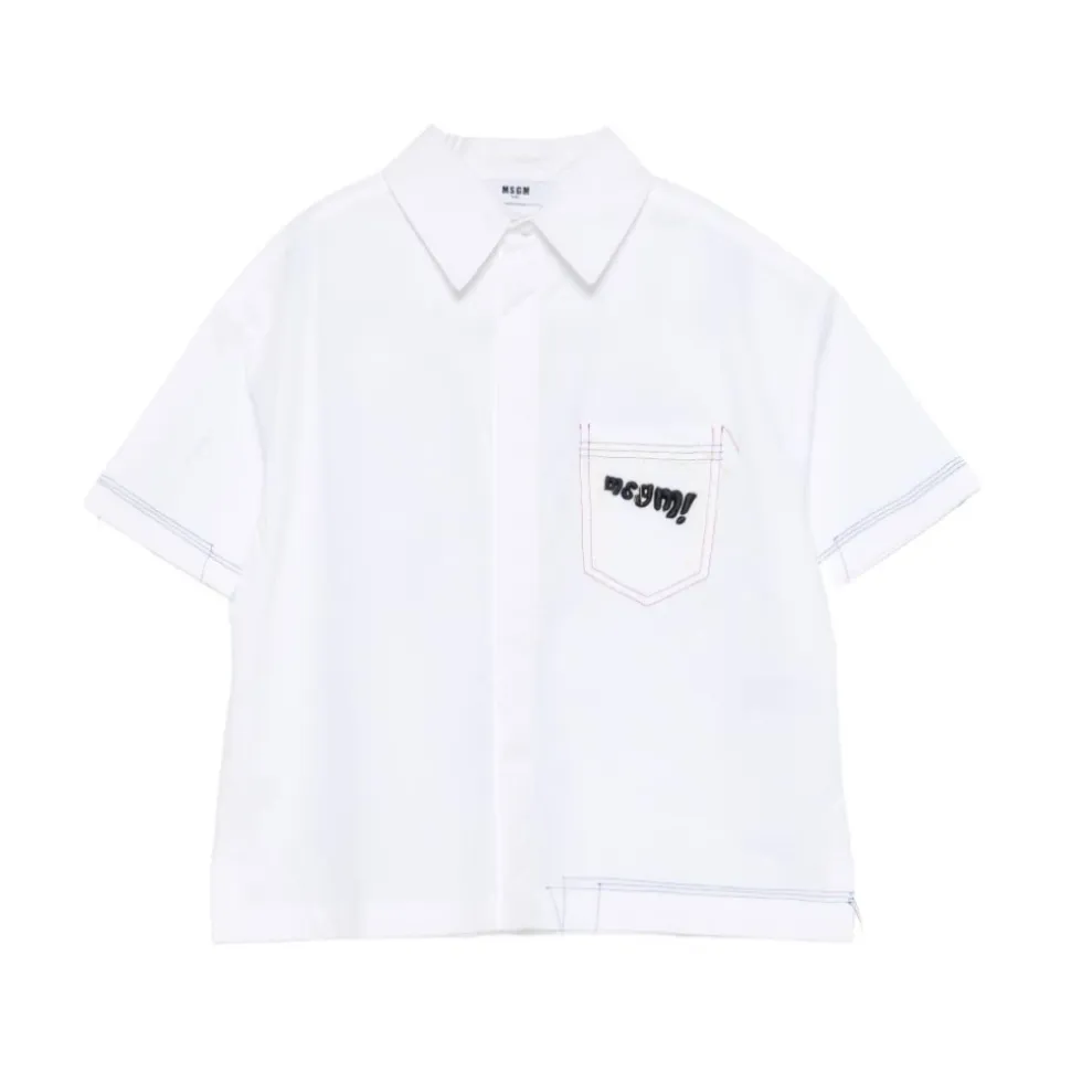 Contrast-stitch Shirt