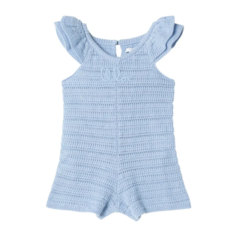 Cotton Knitted Logo Playsuit