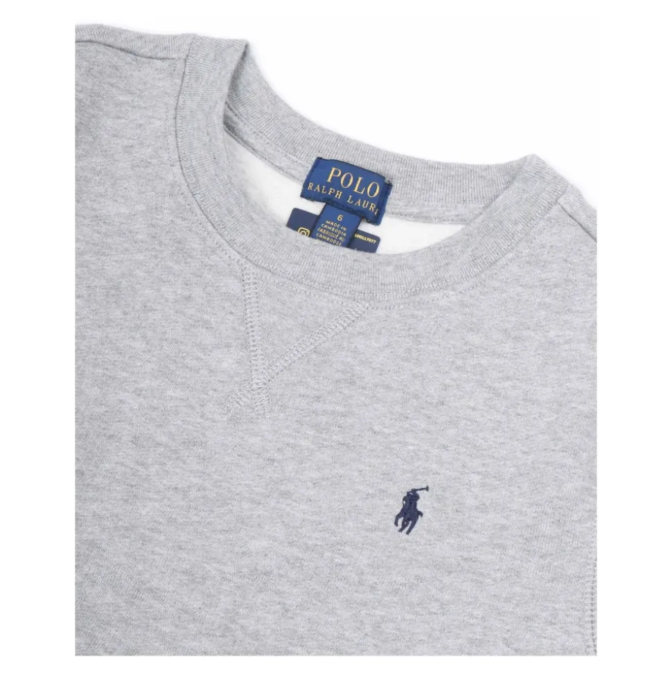 Crewneck-genser med brodert Polospiller