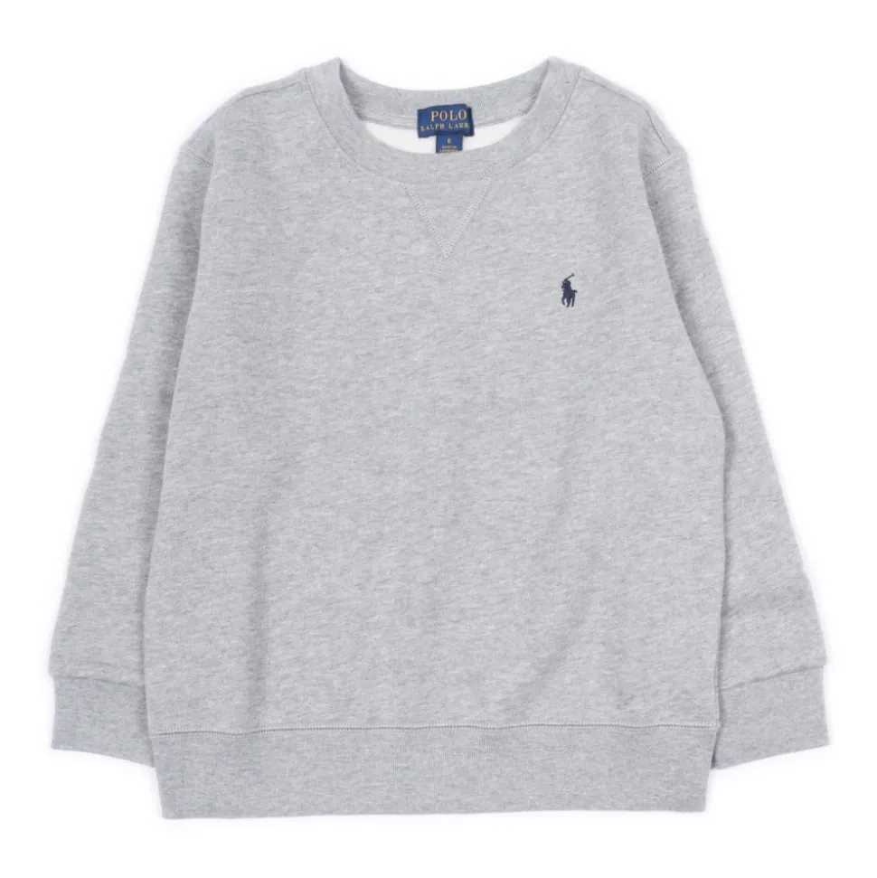 Crewneck-genser med brodert Polospiller