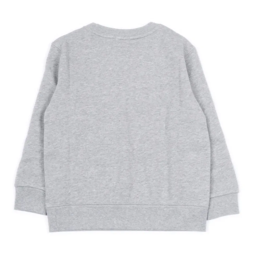 Crewneck-genser med brodert Polospiller