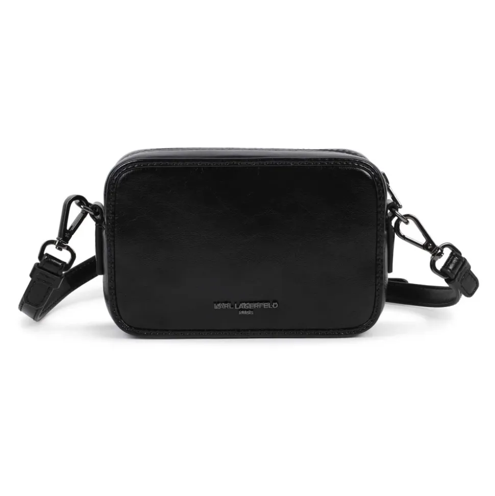Crinkled Faux-Leather Håndveske