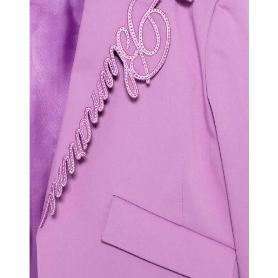 Cropped Blazer med Logobroderi