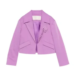 Cropped Blazer med Logobroderi