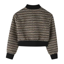 Cropped jakke med ribbekant