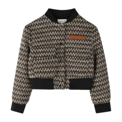 Cropped jakke med ribbekant