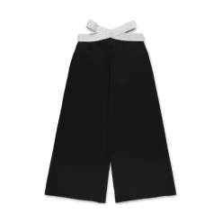 Crossover-Strap Wide Leg Trousers