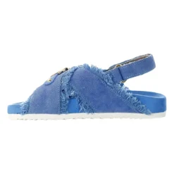 Denim Blå Håndlagde Barne Sandaler