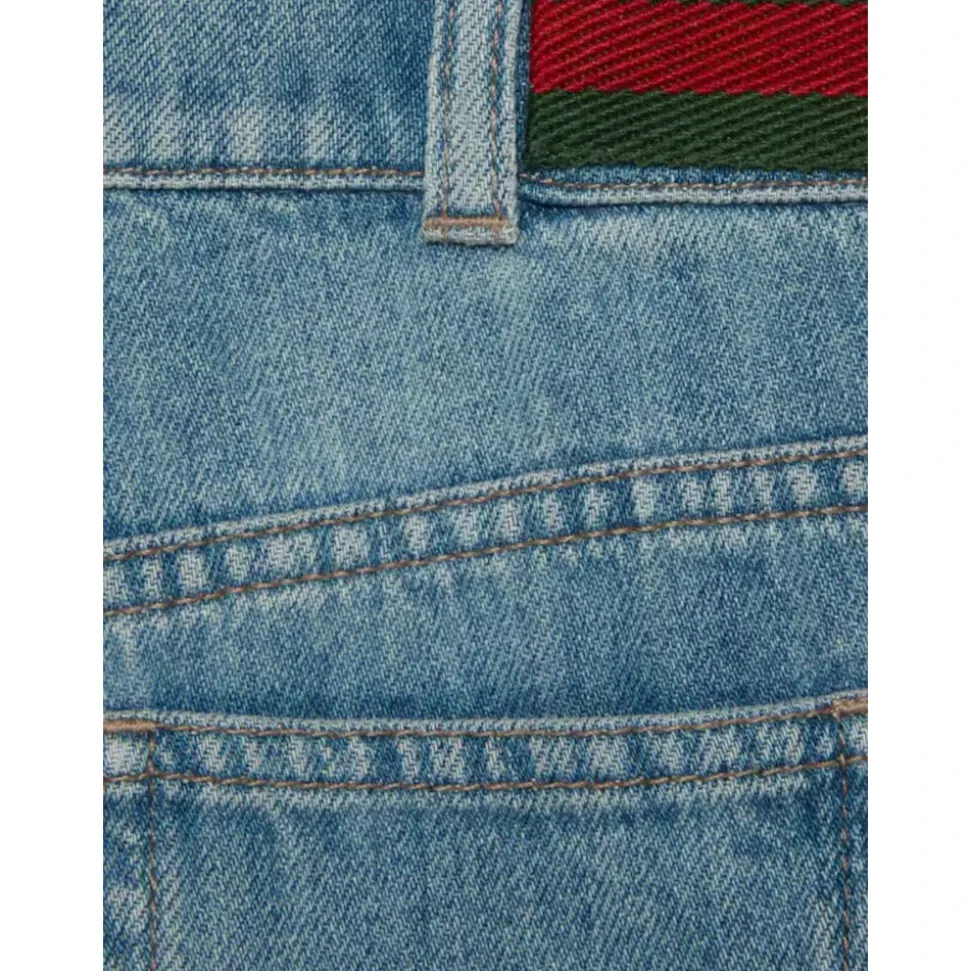 Denim Jeans med Web-detalj