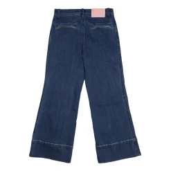 Denim Leggings med Glidelås og Lommer