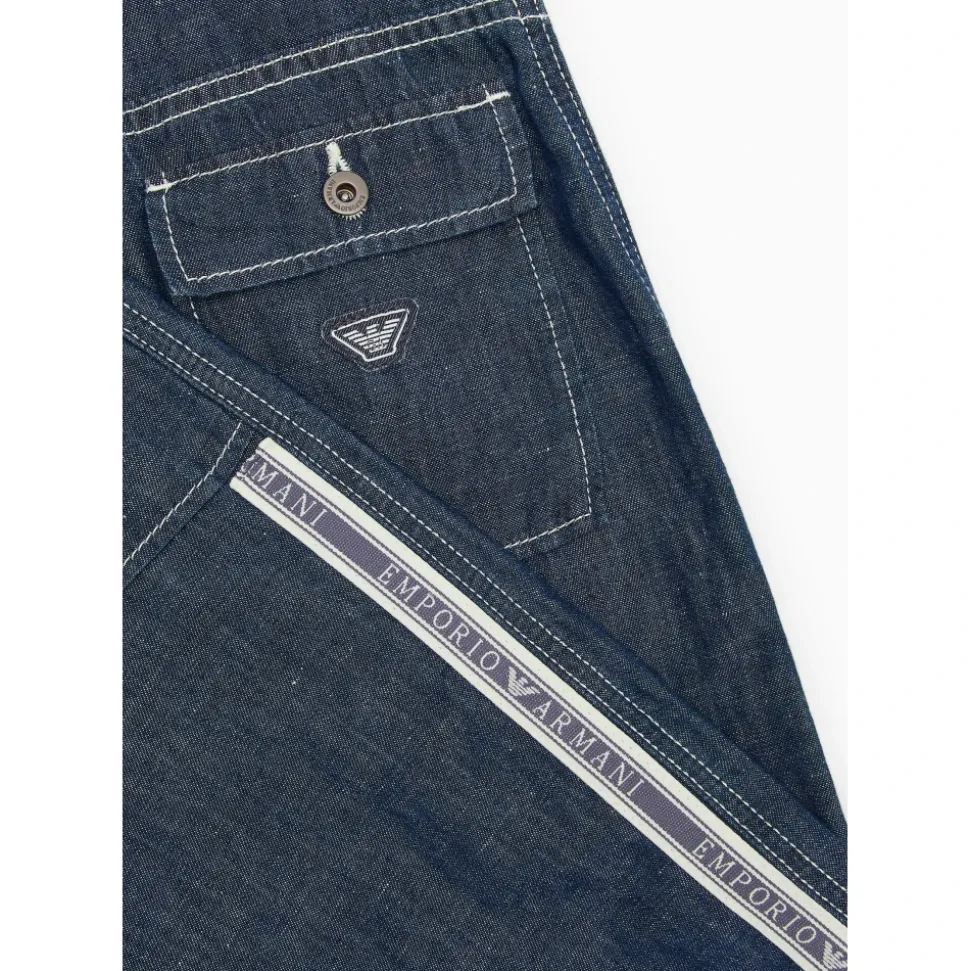 Denim Lin Jeans Over i Blå