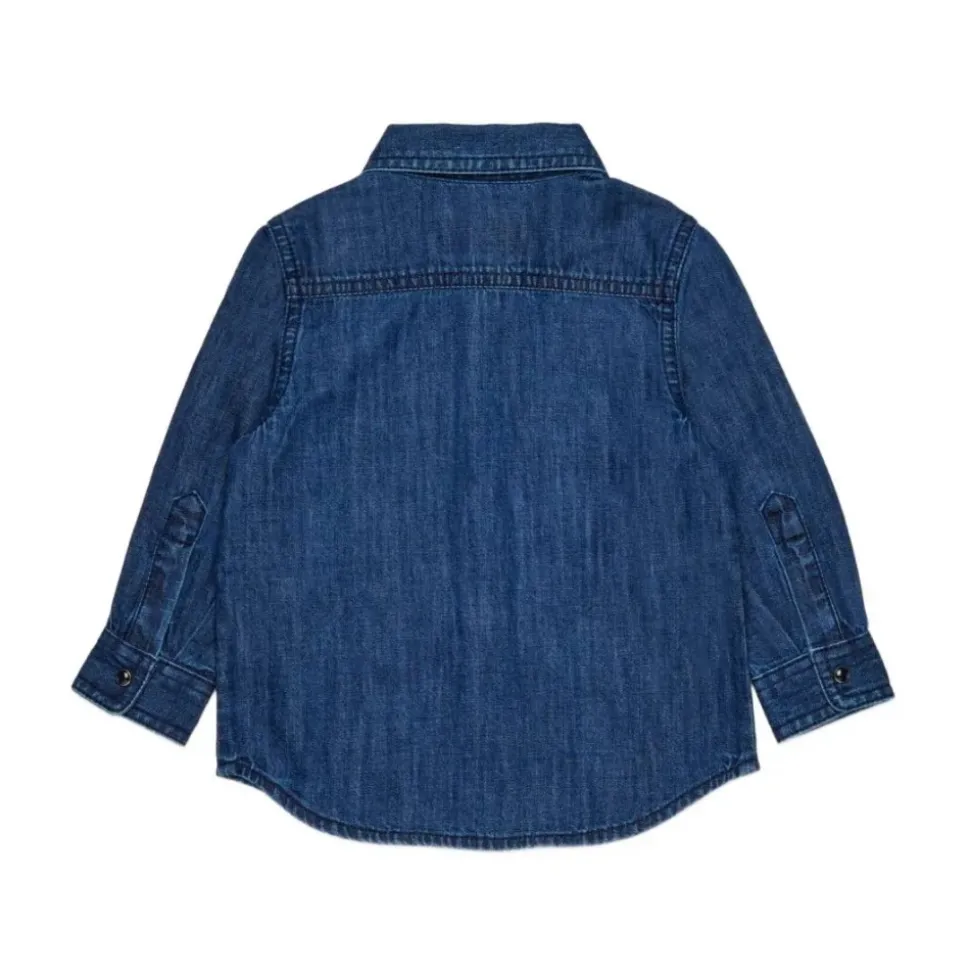 Denimskjorte med brodert logo