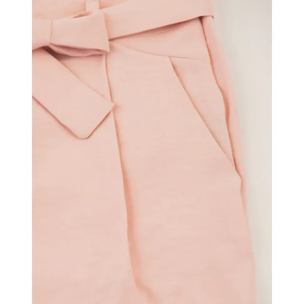 Elegant rosa bukser med sløyfebånd