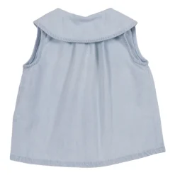 Embroidered-Collar Top