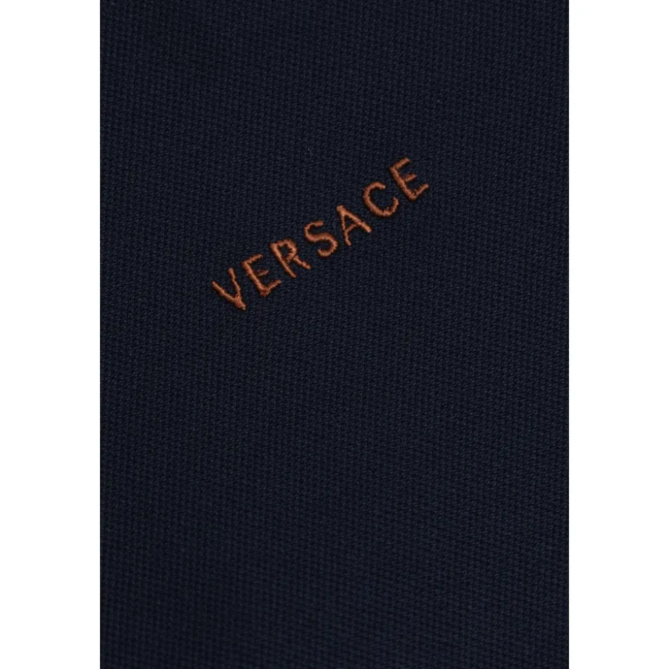 Embroidered-Logo Stretch Piqué Zip Polo
