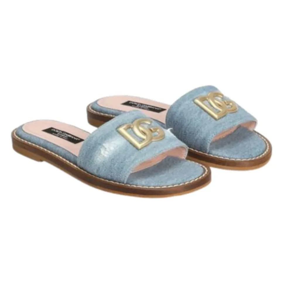 Flat Denim Sliders