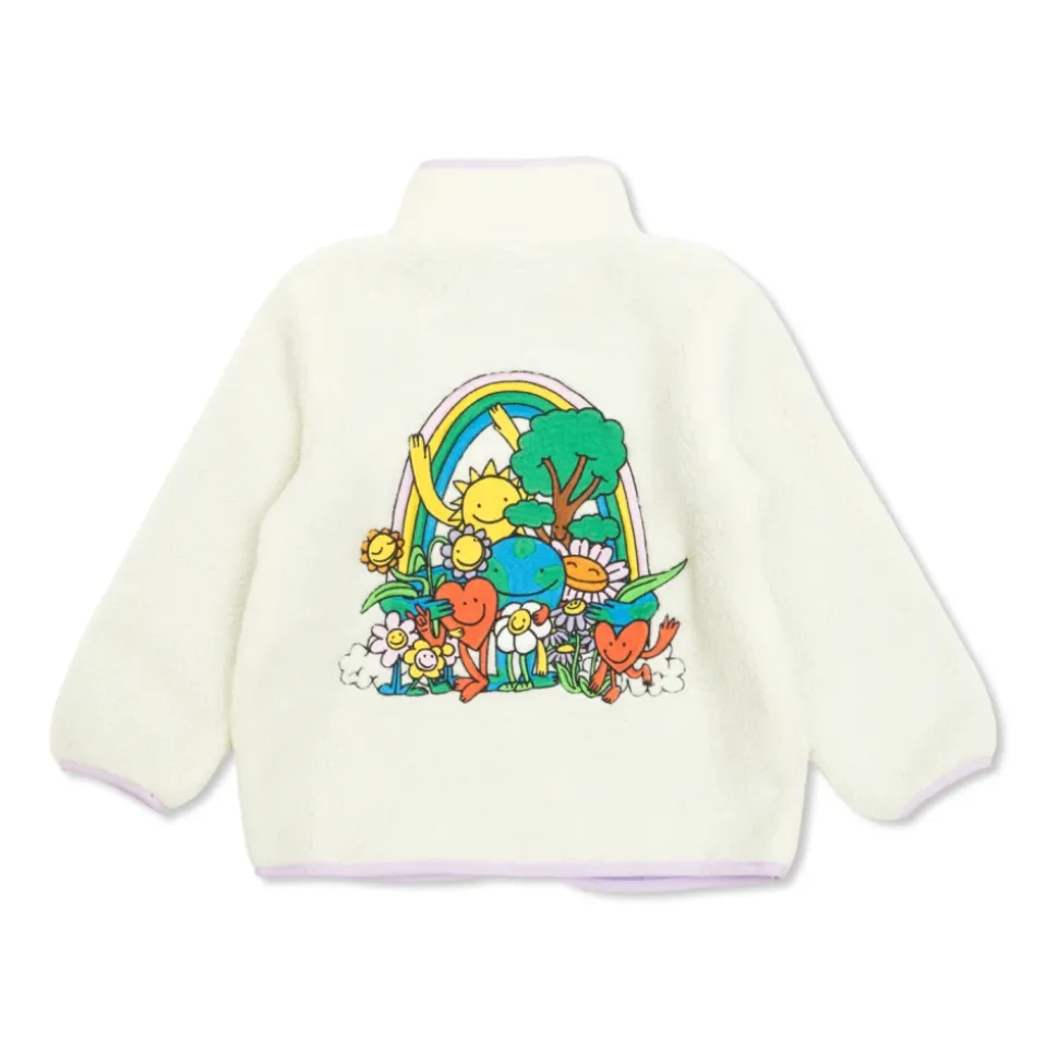 Fleece med et blomstermotiv