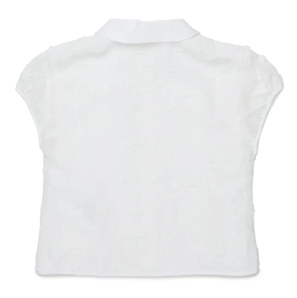 Floral Appliqué Four-Pockets Shirt