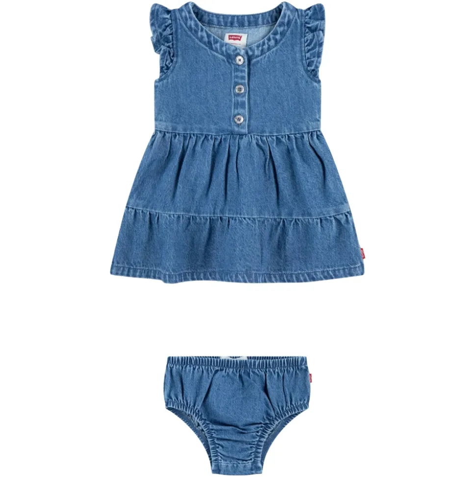 Flutter Sleeve Button Up Dress