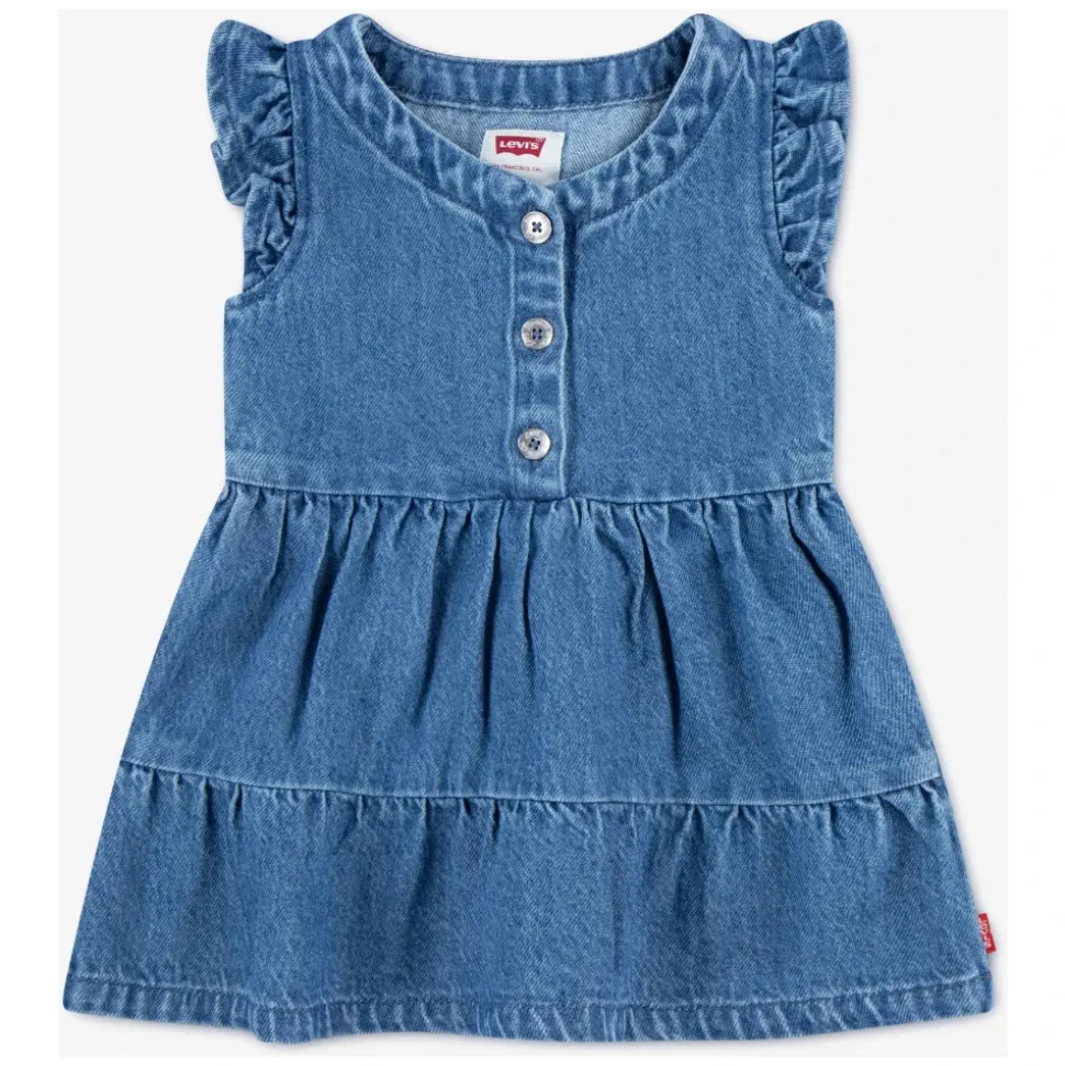 Flutter Sleeve Button Up Dress
