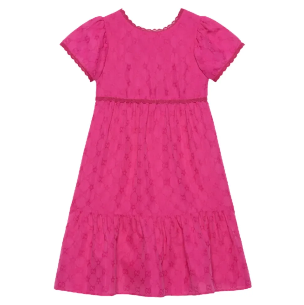 Fuksia Stjernebrodert Kjole