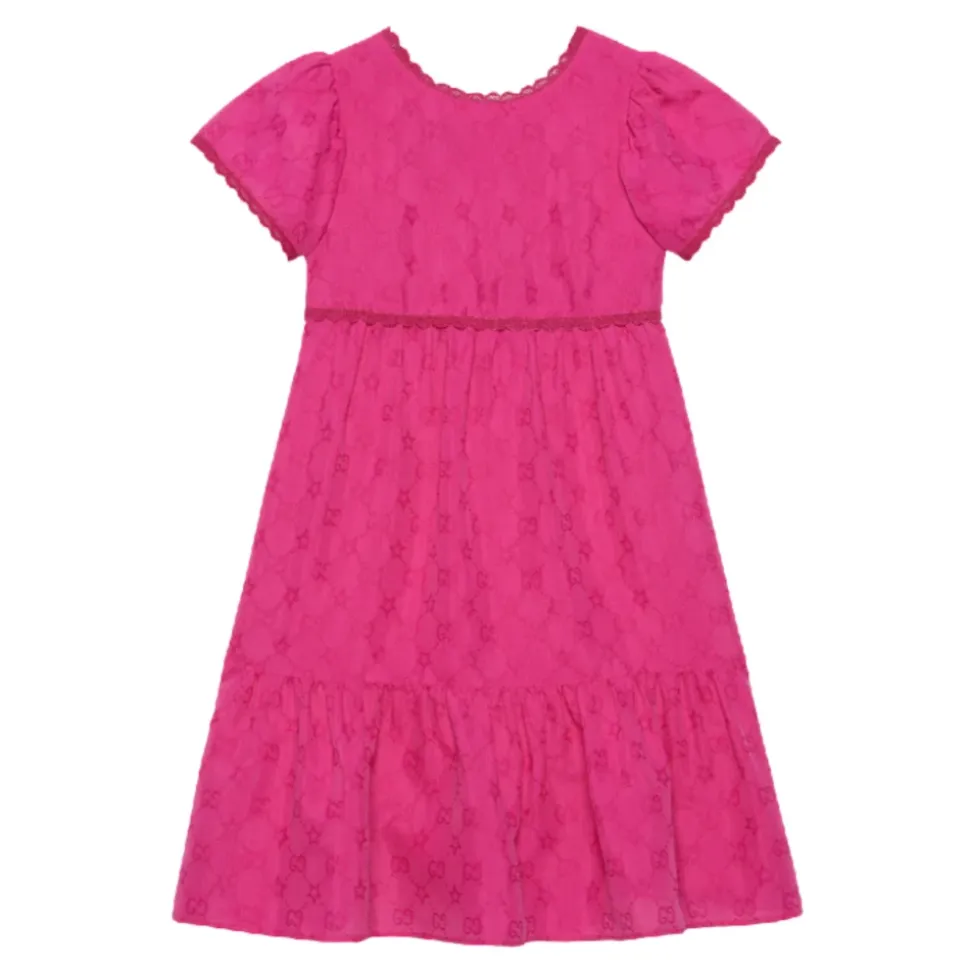 Fuksia Stjernebrodert Kjole