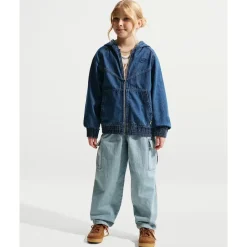 Full-Zip Hooded Denim Jacket