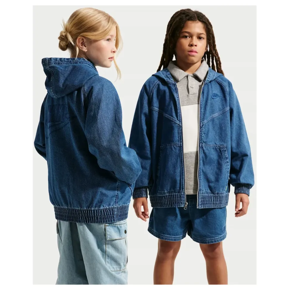 Full-Zip Hooded Denim Jacket