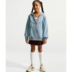 Full-Zip Hooded Denim Jacket