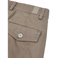 Garment-farget avslappet passform plissert bomullsbukse