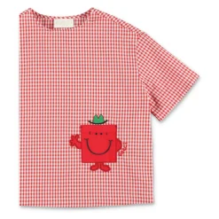 Gingham bomulls-T-skjorte