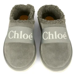 Grå Semskede Mules med Faux Shearling