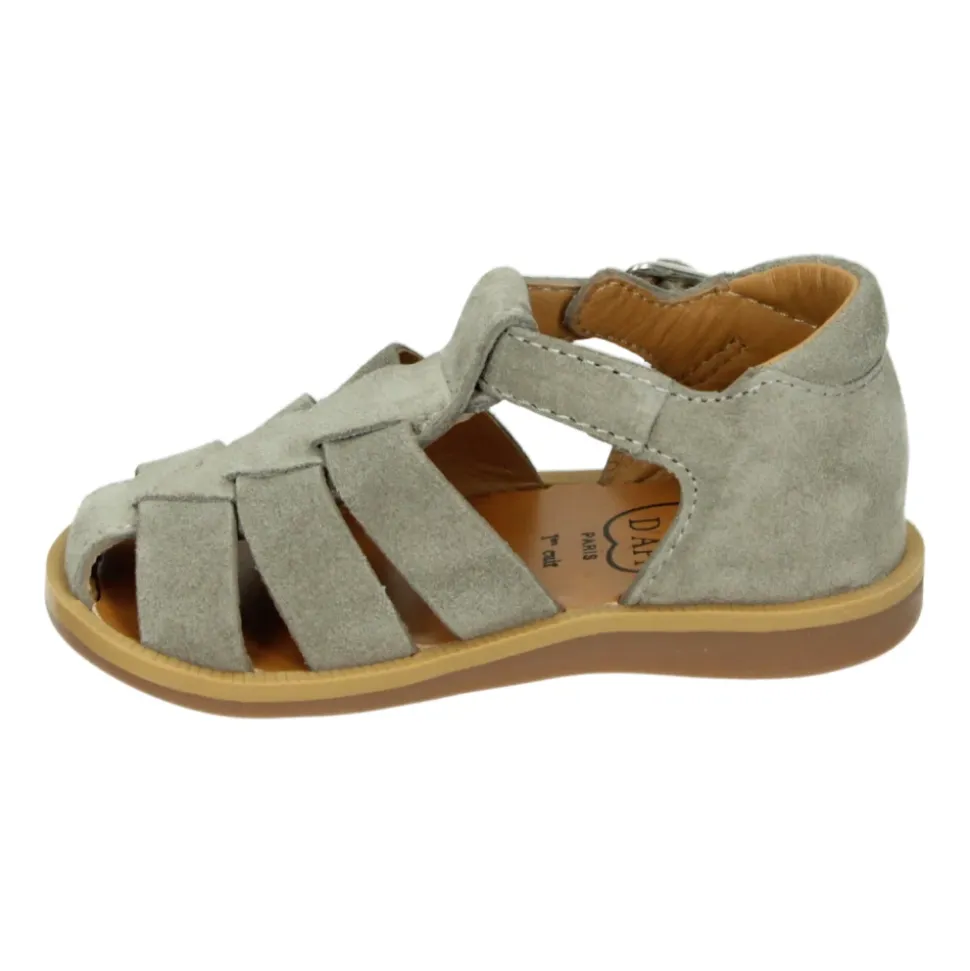 Grå Semsket Gutt Sandal Poppy Daddy