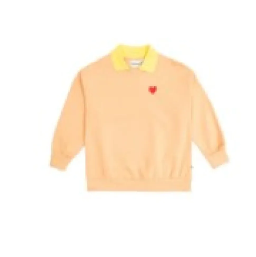 Heart Embroidered Collar Sweatshirt