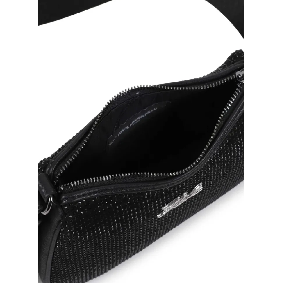 Håndveske i stoff dekket med rhinestones