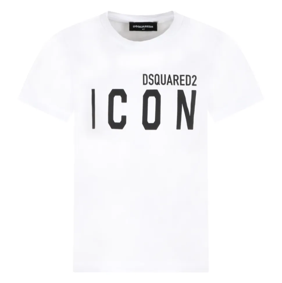 Hvit bomulls-t-skjorte med logo