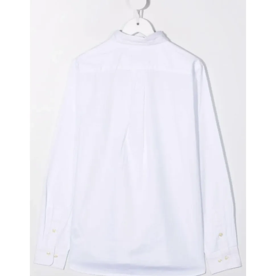 Hvit Button Down Skjorte med Logo