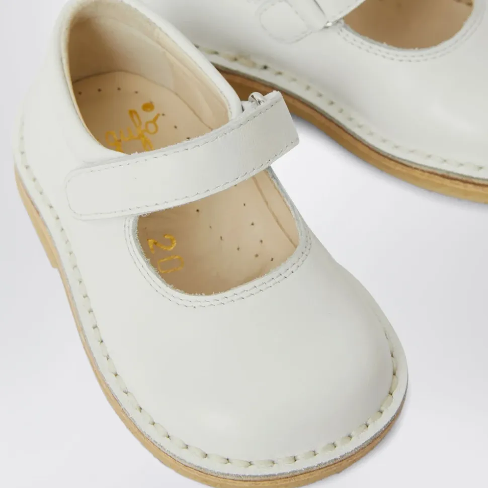 Hvite Ballerina Flate Sko