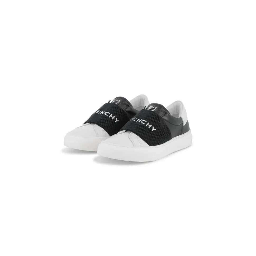 Hvite Barnesko Sneakers Skinn Stoff