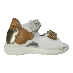 Hvite flate sandaler for barn