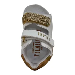 Hvite flate sandaler for barn