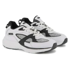 Hvite Sneakers Mesh Paneler Gummisåle
