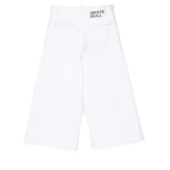 Hvite stretch-bomullsjeans