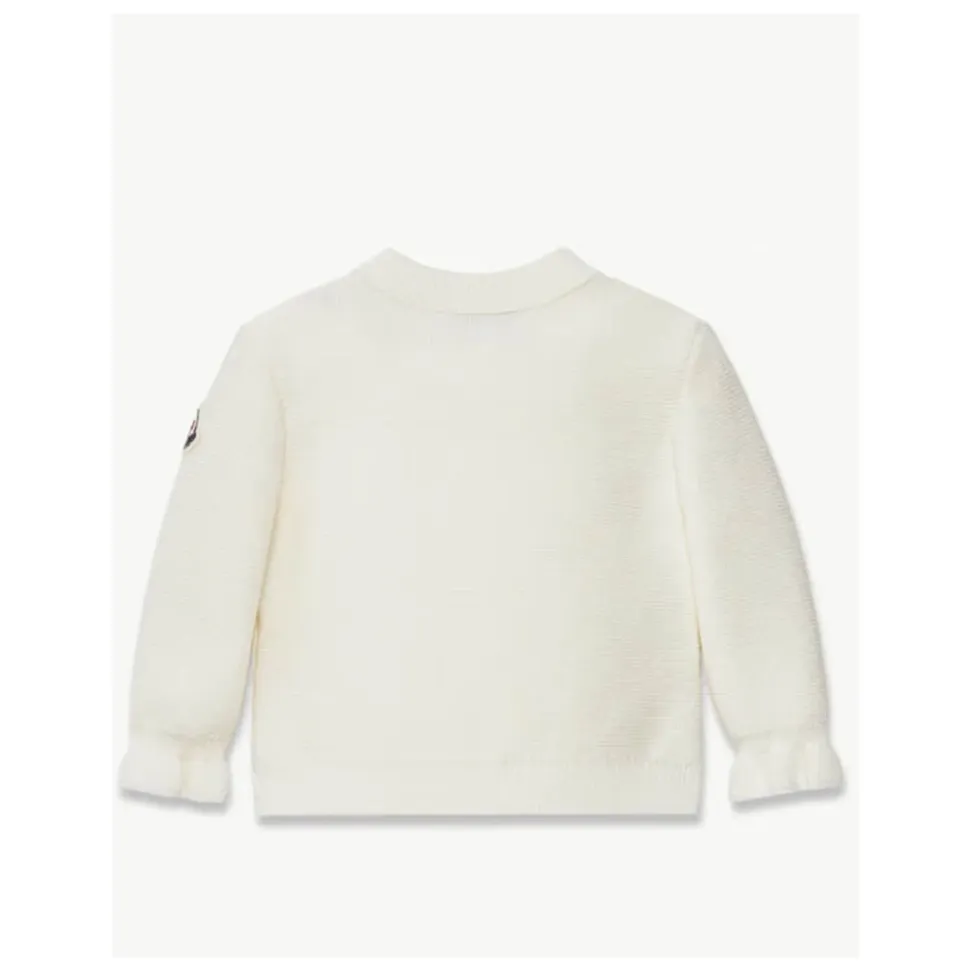 Hvit Genser med Ruffled Mansjetter