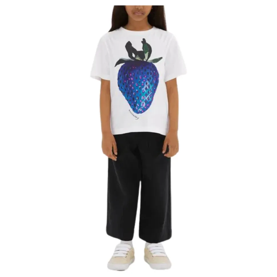Hvit T-skjorte med Front Print